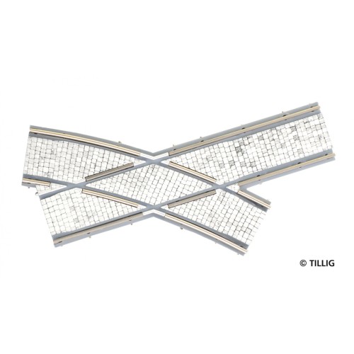 Tillig AKTION 87663 - Straßenbahn BKL Bogenkreuzung links einspurig - Pflastersteinstruktur Tillig AKTION 87663 - Straßenbahn BKL Bogenkreuzung links einspurig - Pflastersteinstruktur