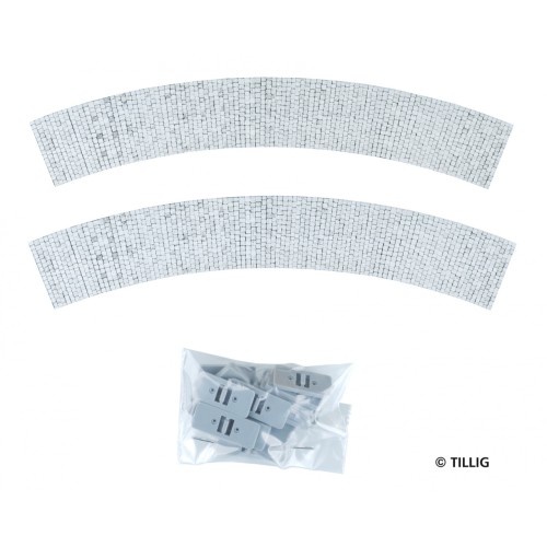 Tillig AKTION 87906 - Bodenfläche Parallelbogen 45° 27 mm - Pflastersteine